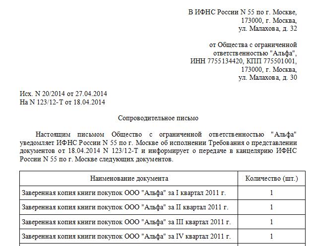 Сопроводительное письмо к договору образец