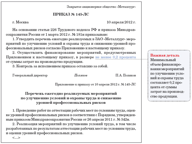 Приказ о штрафных санкциях для работников образец