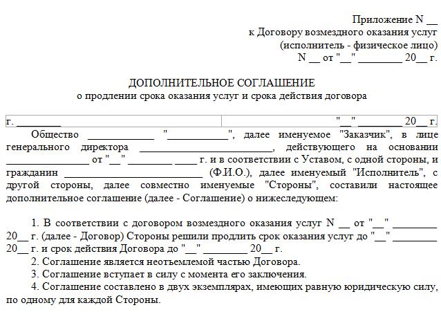 Письмо о продлении договора оказания услуг образец