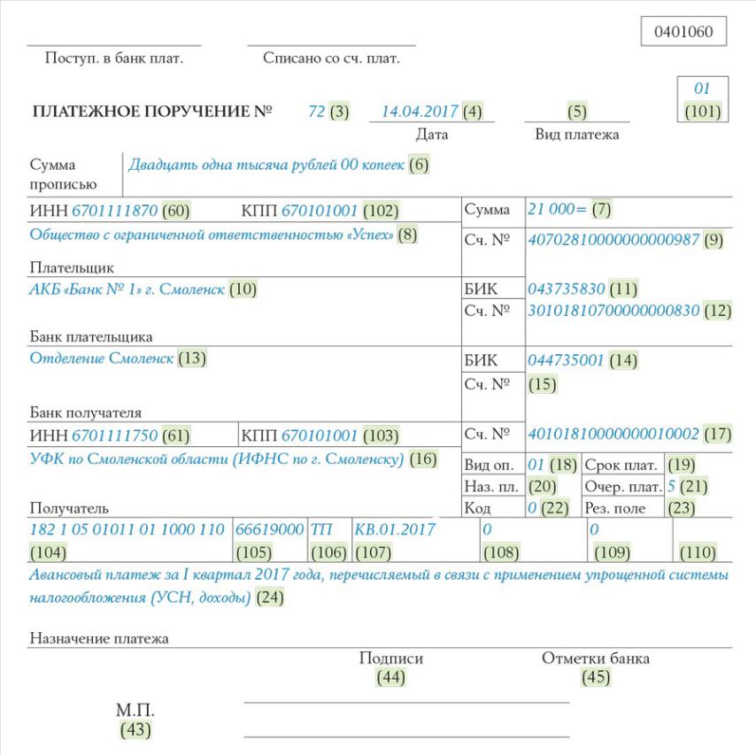 Образец заполнения платежки по исполнительному листу судебным приставам